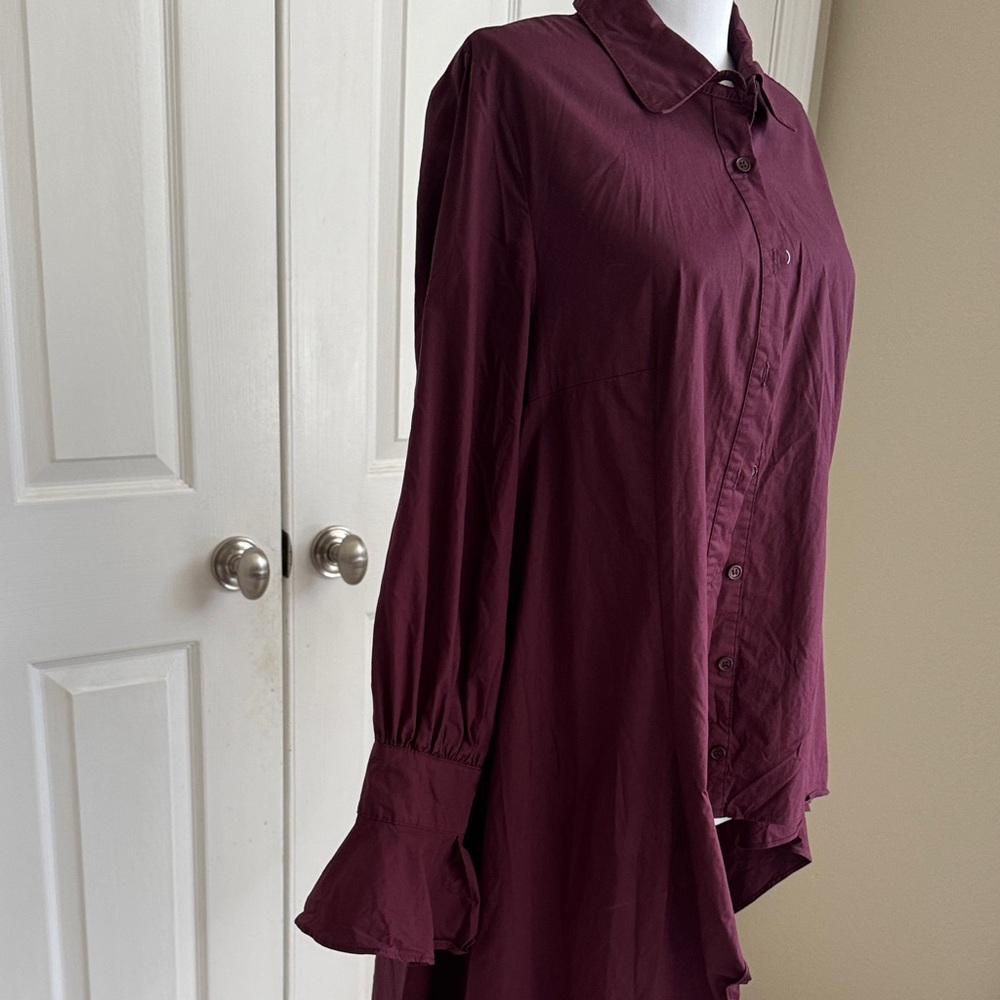 Asymmetrical Burgundy Top - Picture 4 of 10